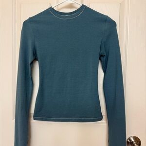 SKIMS Teal Long Sleeve Top